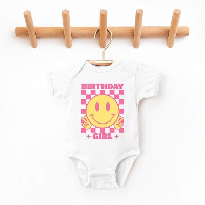 The Juniper Shop Birthday Girl Checkered Baby Bodysuit