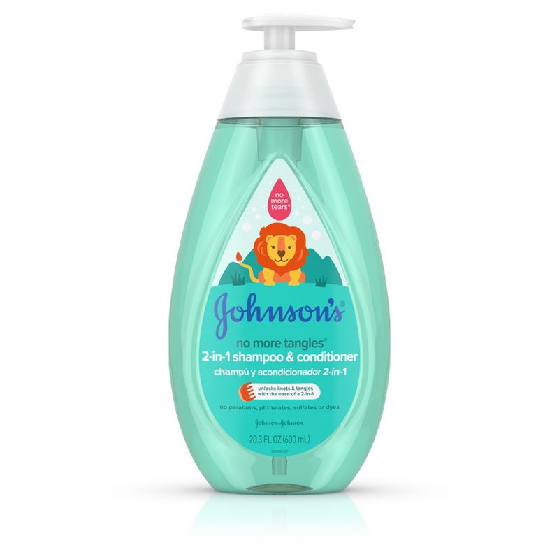 Johnson&#39;s No More Tangles Kids &#38; Toddlers 2-in-1 Detangling Hair Shampoo &#38; Conditioner - 20.3 fl oz, 1 of 9