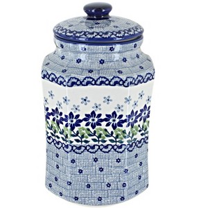 Blue Rose Polish Pottery P174 Manufaktura Small Canister with Seal - 1 of 1