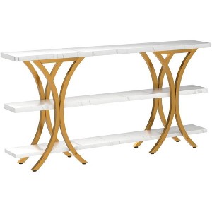 Tribesigns 70.8 Inch Console Table, Long Sofa Table Entry Table with 3 Tier Storage Shelves for Entryway Hallway Living Room - 1 of 4