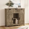 ORRD Wooden Storage Cabinet with Drawers and Shelves, Accent Floor Cabinet for Living Room, Bedroom, Bathroom, Multi-Functional Home Decor, Gray - image 4 of 4