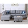 TIRAMISUBEST 104" Irine Faux Leather Sectional Ottoman L Shape Storage Interior Pull Down Cup Holders Neutral Tufted Nailhead Traditional - 2 of 4