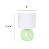 Creekwood Home Round Modern Glass Accent Table Lamp Green White Shade - 3 of 4
