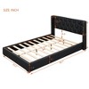Full Size Upholstered Platform Bed with Metal Strips, Black - 4 of 4