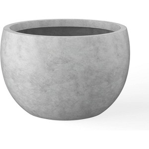 Rosemead Home & Garden Inc. 11" Dia Round Indoor & Outdoor Concrete Bowl Planter Natural Finish - 1 of 2