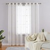 Garvee Floral Embroidered Semi Sheer Curtains Voile Grommet Farmhouse Window Treatments Set, 2 Panels - 2 of 4