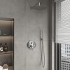 CLIHOME 10-Inch Two-function Wall Mount Round Shower System Set With Pressure Balance Valve - 2 of 4