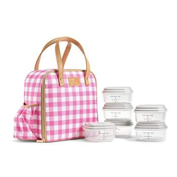 Fit & Fresh Bloomington Adult Insulated Lunch Bag with Carry Handles, Complete Lunch Kit Includes 2 Containers, Luxe Cheetah