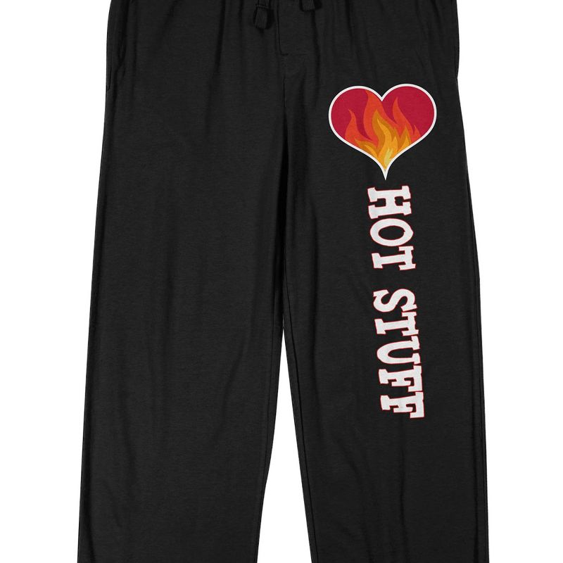 Valentine's Day Hot Stuff Men's Black Sleep Pajama Pants, 2 of 4