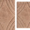 Knightsbridge Stylish And Comfortable Traditional Diamond Design 2 PC Cotton Bath Rug Set 20"x30" & 24"x40" Silver - 4 of 4