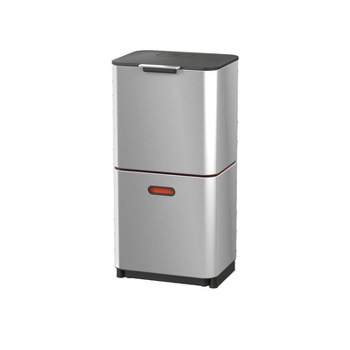 Joseph Joseph Totem 60L Dual Trash Can and Recycle Bin Stainless