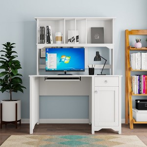 Computer Desk Workstation Organizer With Storage Shelves, Drawer, Cabinet, Keyboard Tray, Space Saving Office Desk, Study Writing Table - 1 of 4