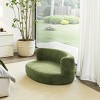 36" Oval Dog Sofa Bed with Curved Back and Cushion, Soft Teddy Fleece Pet Couch for Small and Medium Pets – The Pop Home - 3 of 4
