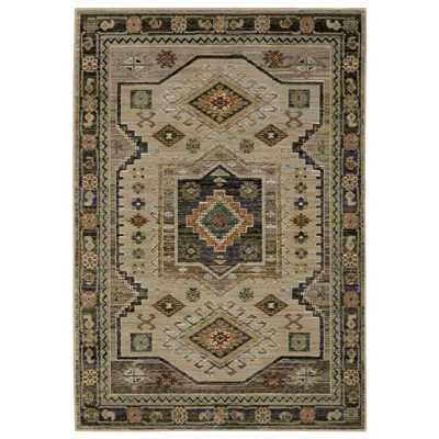 Oriental Weavers Andorra 2442D Grey/ Green Indoor Area Rug - 5'3" x 7'3"