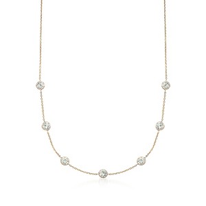 Ross-Simons 3.50 ct. t.w. CZ Station Necklace in 14kt Yellow Gold - 1 of 4