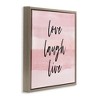 Stupell Industries Pink Love Laugh Live Phrase Floating Frame Canvas Art - 2 of 4