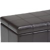 NicBex Small Coffee Table Ottoman with Storage, Transitional Foot Stools Ottoman with Stitched Detail and Nailhead Trim for Living Room, Dark Brown - 3 of 4