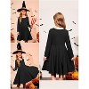Arshiner Girls Long Sleeve Stretchy Dress A line Twirly Skater School Party Dress Black 120 - 2 of 4