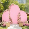 3Pcs Wedding Arch Cover, Double Sided Fitted Spandex Fabric Round Top & Half Moon Backdrop Arch Cover- for Wedding Party Banquet Decoration - 4 of 4
