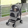 BestMassage Pet Stroller 3/4 Wheels Dog Stroller 3-in-1 Multifunction Dog Cat Jogger Stroller with Large Storage Basket Removable Pet Carrier - 2 of 4