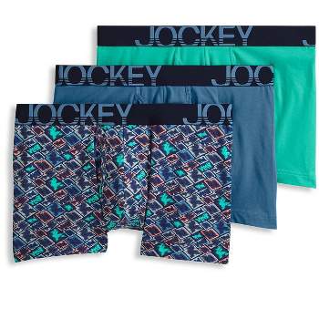 Jockey Men's Activestretch 7 Long Leg Boxer Brief - 3 Pack S Blue  Chambray/block Geo/teal Breeze : Target