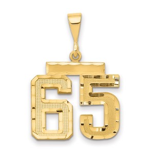 Black Bow Jewelry 14K Yellow Gold, Varsity Collection, Medium D/C Pendant Number 65 - 1 of 4