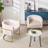 PAGED Modern Swivel Accent Chair, Cotton Linen Fabric Arm Chair with Metal Base, Ergonomic Reading Chair for Bedroom, Living Room Furniture - 4 of 4