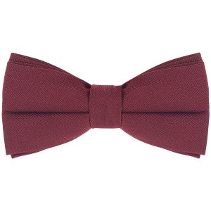INSPIRE CHIC Men's Textured Solid Color Pre-tied Bow Ties - 1 of 3