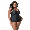 Unique Vintage Women's Plus Mansfield Halter One Piece Swimsuit Black - 3 of 3