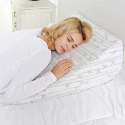 White Memory Foam Wedge Pillow with Removable Cover