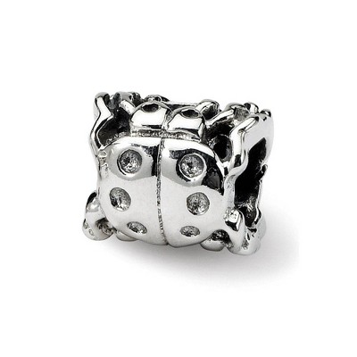 Black Bow Jewelry Sterling Silver High Polished Ladybug Bead Charm