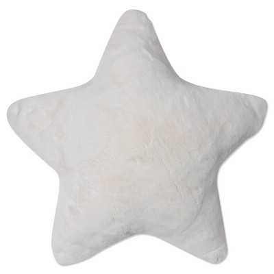 Photo 1 of 16.5x16.5 Indoor Christmas Fur Star Square Throw Pillow Off White - Pillow Perfect