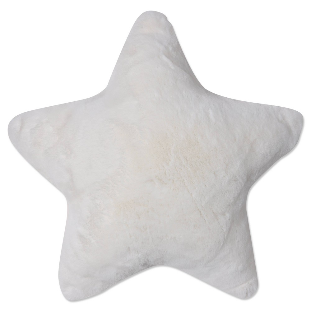 Photos - Pillow 16.5"x16.5" Indoor Christmas 'Fur Star' Square Throw  Off White - Pi