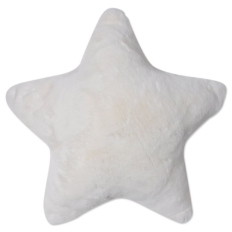 16.5&#34;x16.5&#34; Indoor Christmas &#39;Fur Star&#39; Square Throw Pillow Off White - Pillow Perfect, 1 of 9
