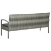 vidaXL 3-Seater Patio Sofa - Comfortable Gray Poly Rattan Outdoor Furniture with Removable Dark Gray Cushions & Powder-Coated Steel Frame - 4 of 4