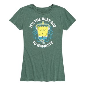 Women's - SpongeBob SquarePants - The Best Day To Namaste Short Sleeve Graphic T-Shirt - 1 of 4