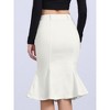 INSPIRE CHIC Women's High Waist Bodycon Ruffles Side Pockets Fishtail Midi Jean Skirt - 3 of 4