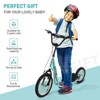 INFURNIC Kick Scooters Youth Scooter with Dual Brakes Adjustable Handlebar and Inflatable Tires, Blue, 53.3"*22.8"*34.8" - 3 of 4