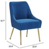 Zuo Maxine Dining Chair Navy Blue & Gold - 3 of 4