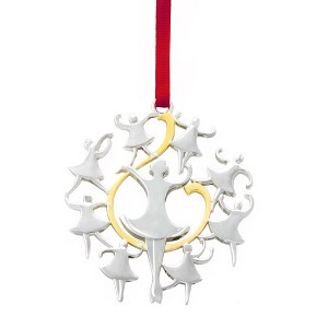 Nambe 12 Days of Christmas Ornament - Silver & Gold-Plated Holiday Decoration for Christmas Tree - Seasonal Home Essentials (Nine Ladies Dancing) - 1 of 4