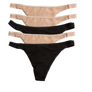 Felina | So Smooth Modal Low Rise Thong | Panties | 5 Pack - 1 of 3