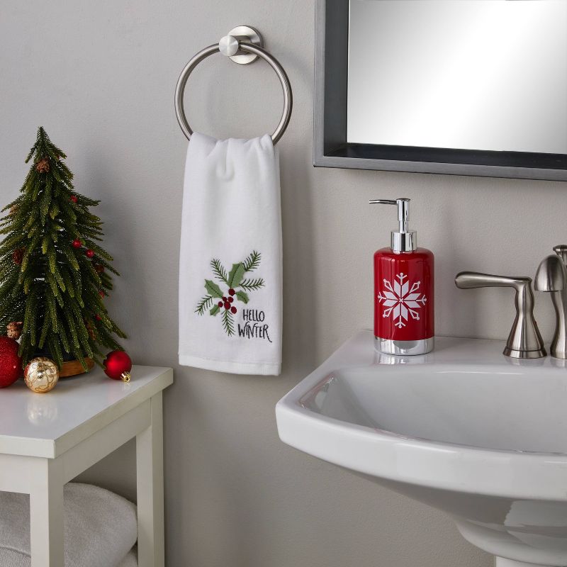 2pc Hello Winter Holly Hand Towel Set - SKL Home, 5 of 9