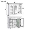 40"W Medicine Cabinet with Mirror, Bathroom Storage Cabinet with Adjustable Shelves & Glass Doors, Wall Mounted Mirror Cabinet, White - ModernLuxe - 3 of 4
