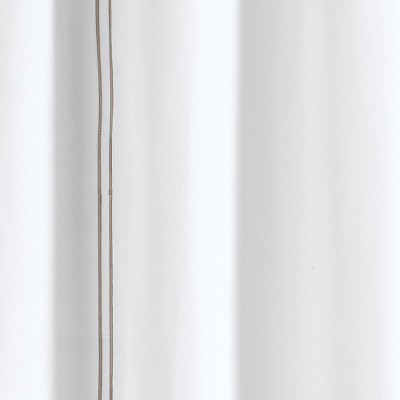 Hotel Collection White and Wheat Embroidered Fabric Shower Curtain 72" x 72"