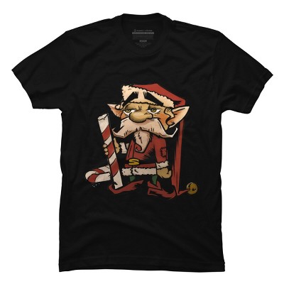 Men's Design By Humans The Candy Cane Elf By HawksAerie T-Shirt