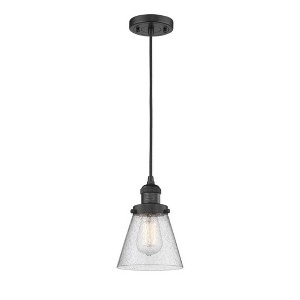 Cone - 1 Light Cord Hung Mini Pendant In Industrial Style-8 Inches Tall and 6 Inches Wide - 1 of 1