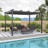 PURPLE LEAF Pergola Outdoor Retractable Pergola with Sun Shade Canopy Patio Metal Grape Trellis Pergola Grill Shelter Pergola for Porch Garden Yard - 2 of 4