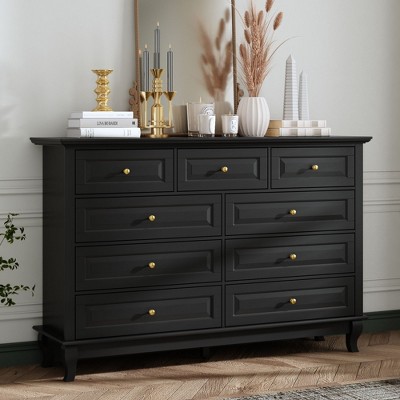 Modern 9-Drawer Dresser: Stylish Storage Solution Chest Wood Dresser  Storage Cabinet for Bedroom
