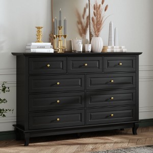Modern 9-Drawer Dresser: Stylish Storage Solution Chest Wood Dresser  Storage Cabinet for Bedroom - 1 of 4