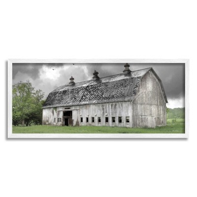 Stupell Industries Farmland Barn Overhead Clouds Framed Giclee Art